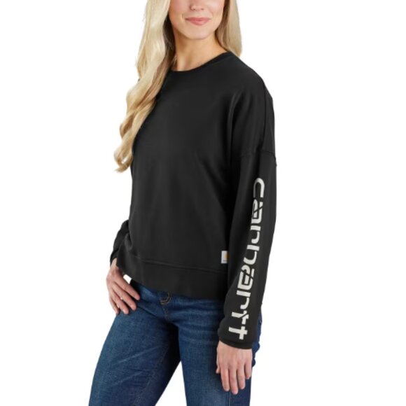 Carhartt Tencel Fiber Black Loose Fit Crewneck Women's Sweatshirt - Size XL - Picture 1 of 7